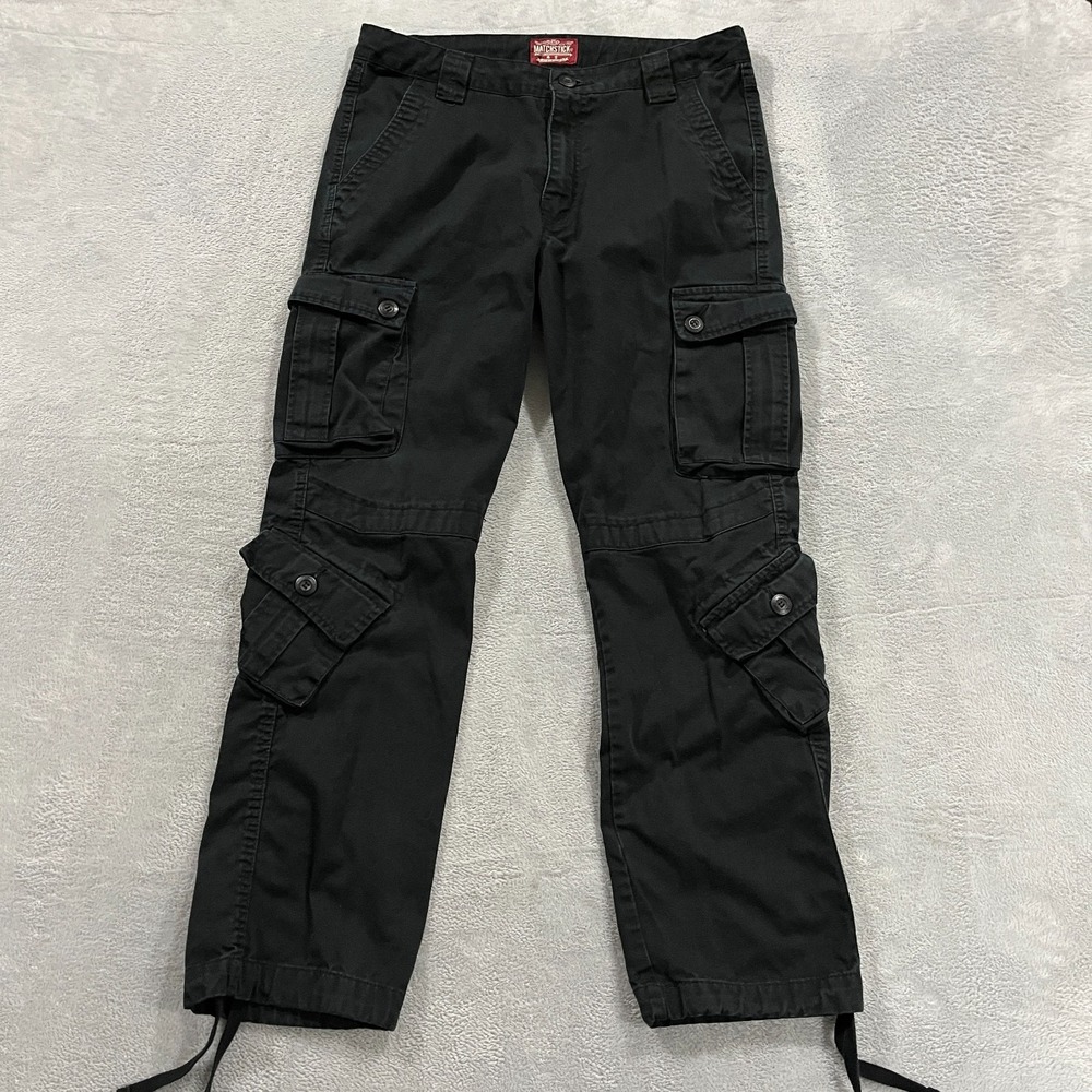 Matchstick Cargo Pants Mens 34x31 Black Paratrooper Straight Military Outdoors